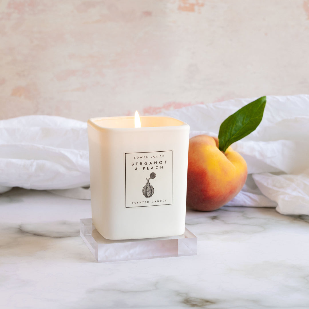 Bergamot & Peach Home Scented Candle - Home Candle - Lower Lodge Candles