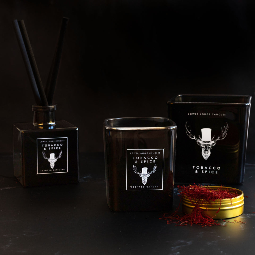 Tobacco & Spice Deluxe Scented Candle - Deluxe Candle - Lower Lodge Candles