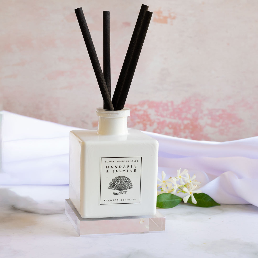 Mandarin & Jasmine Scented Reed Diffuser - Reed Diffuser - Lower Lodge Candles