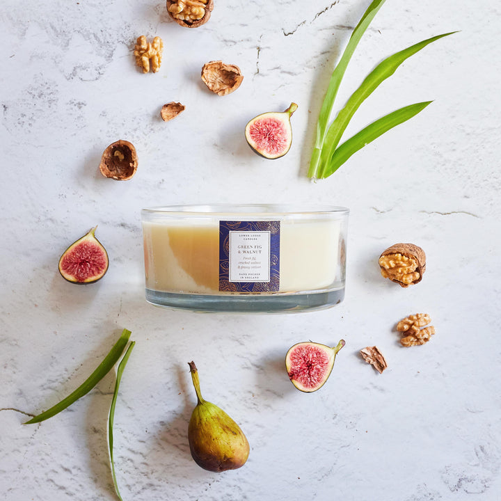 Green Fig & Walnut 740g Luxury Scented Candle - Luxury Candle - Lower Lodge Candles