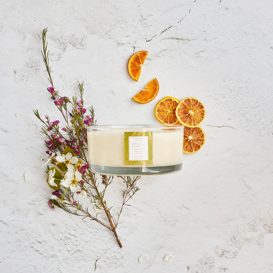 Lemongrass & Verbena 740g Scented Luxury Candle - Luxury Candle - Lower Lodge Candles