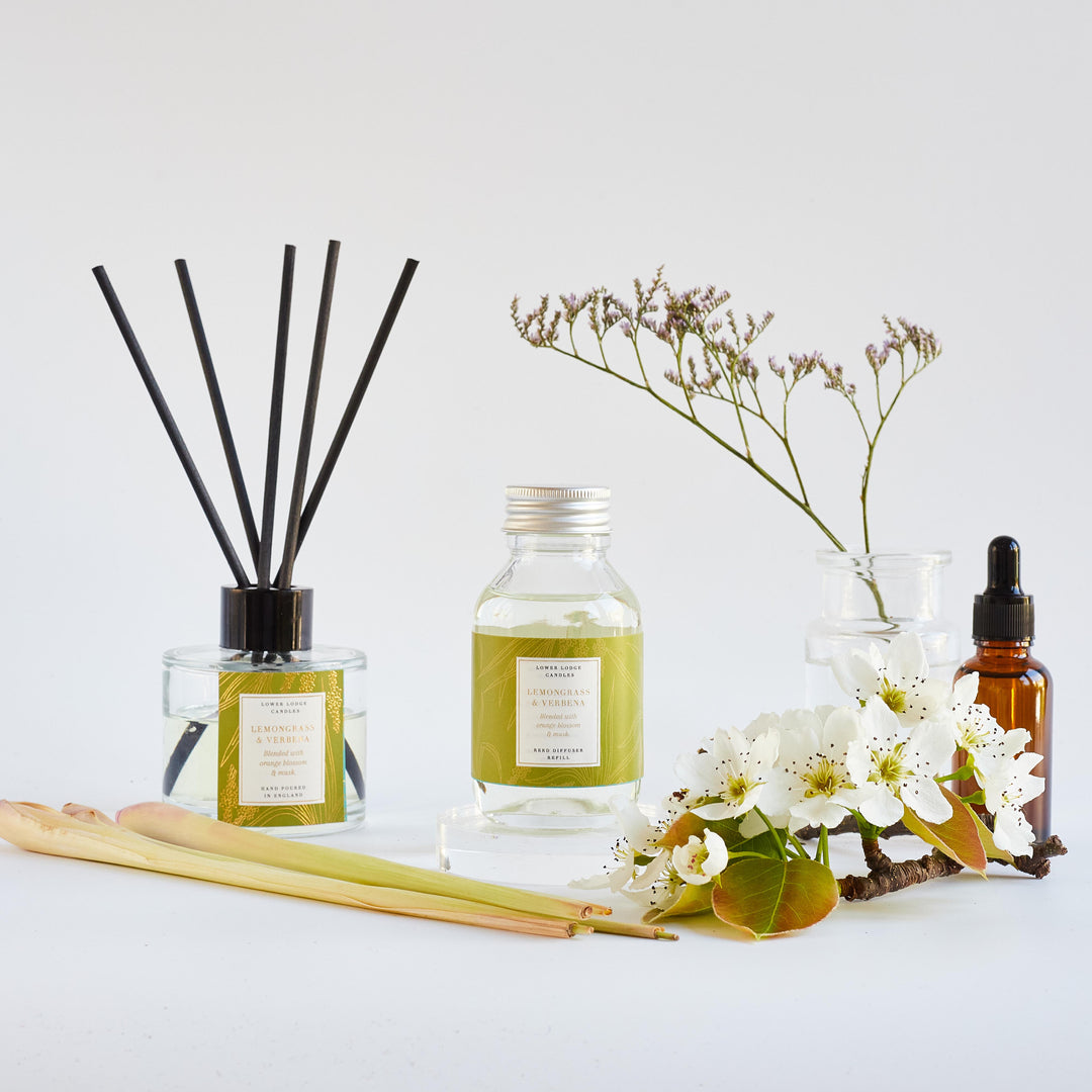 Lemongrass & Verbena Scented Reed Diffuser Refill - Reed Diffuser - Lower Lodge Candles