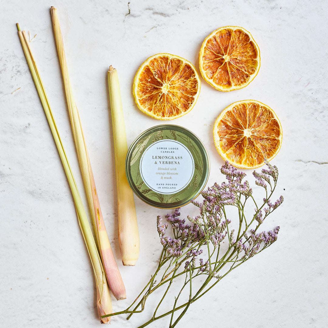 Lemongrass & Verbena Scented Tin Candle - Tin Candle - Lower Lodge Candles