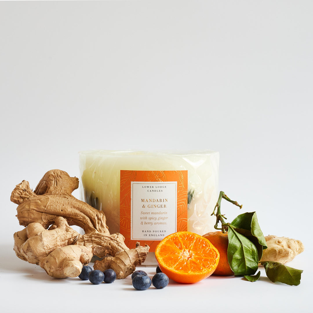 Mandarin & Ginger Large Scented Botanical Candle - Botanical Candle - Lower Lodge Candles