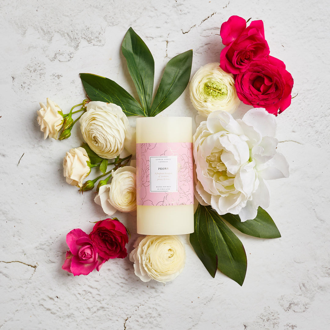 Peony Scented Pillar Candle - Pillars - Lower Lodge Candles