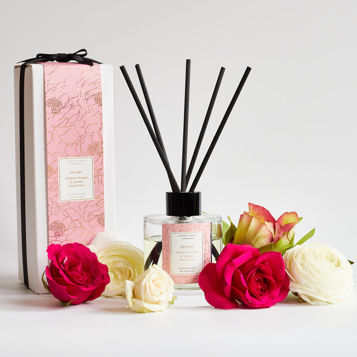 Peony Scented Reed Diffuser - Reed Diffuser - Lower Lodge Candles